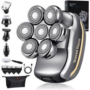 Rechargeable Cordless Head Shaving Razors for Bald Man 6 in 1  (Gray)
